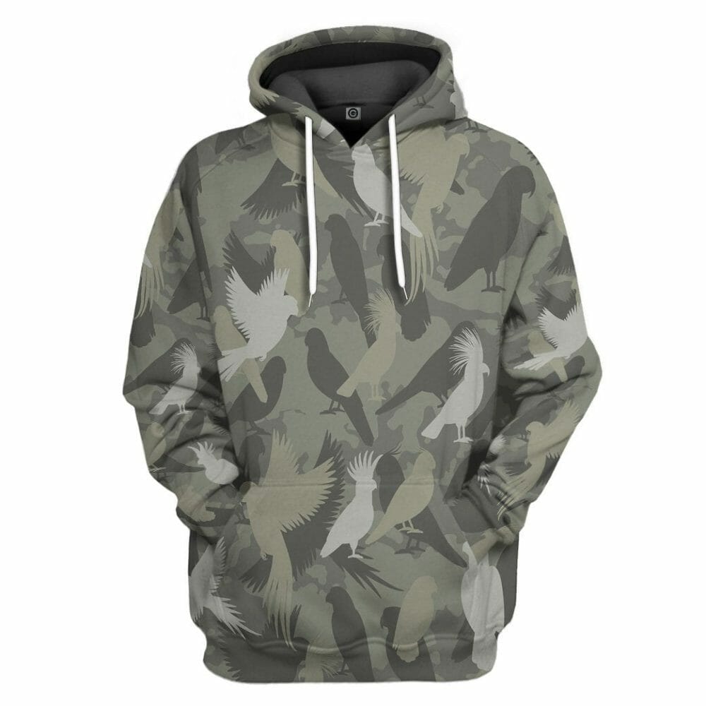 3D Parrot Camo Custom Tshirt Éadaí Hoodie