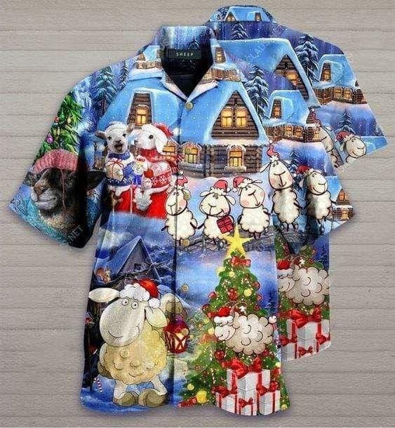 Amazing Sheeps On Christmas Design Hawaiian Shirt,Hawaiian Shirt Gift,Christmas Gift