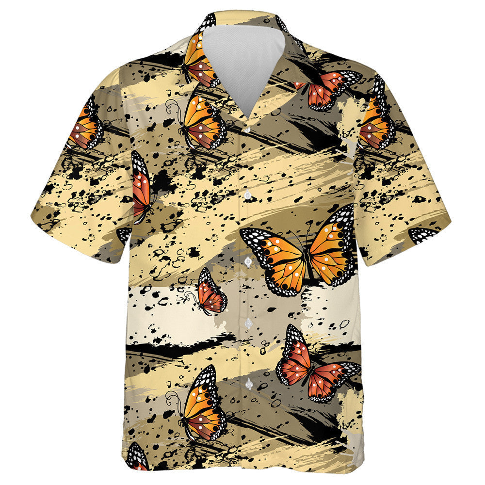 Theme Butterfly With Blobs And Spots Hawaiian Shirt,Hawaiian Shirt Gift, Christmas Gift