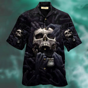 Amazing Dark Skull Tropical Background Design Hawaiian Shirt,Hawaiian Shirt Gift, Christmas Gift