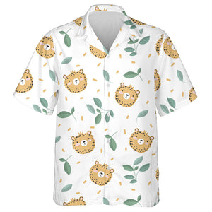 Baby Leopard With Branches And Leaves Hawaiian Shirt, Hawaiian For Gift