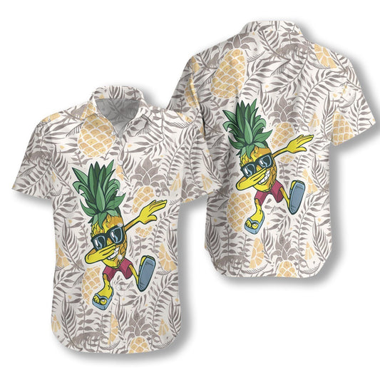 Dabbing Pineapple Ez16 2710 Léine Aloha haváíais Shorts Haváís Trá Muinchille Gearr, Bronntanas Léine Haváís, Bronntanas Nollag