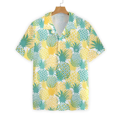 Pineapple Pattern Yellow And Blue Design Hawaiian Shirt,Hawaiian Shirt Gift, Christmas Gift