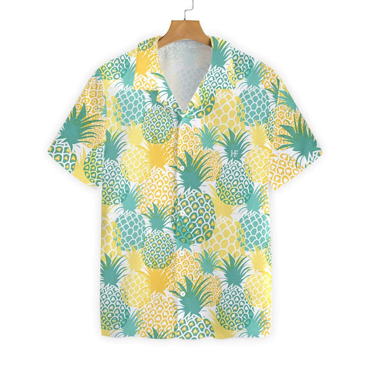Pineapple Pattern Yellow And Blue Design Hawaiian Shirt,Hawaiian Shirt Gift, Christmas Gift
