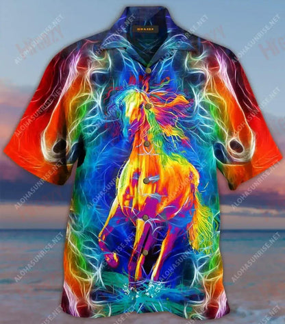 Léine Muinchille Gearr Unisex Capall iontach Samhraidh Aloha Shirt Léinte Haváís Patrún Léine Haváís, Bronntanas Léine Haváís, Bronntanas Nollag
