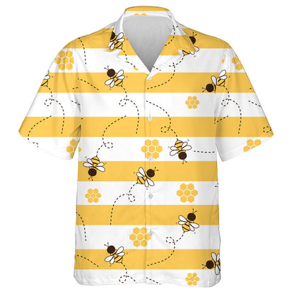 Cartún Bee Agus Cíor Mhíl Ar Léine Haváí Stiallán Buí Bán, Bronntanas Léine Haváí, Bronntanas Nollag