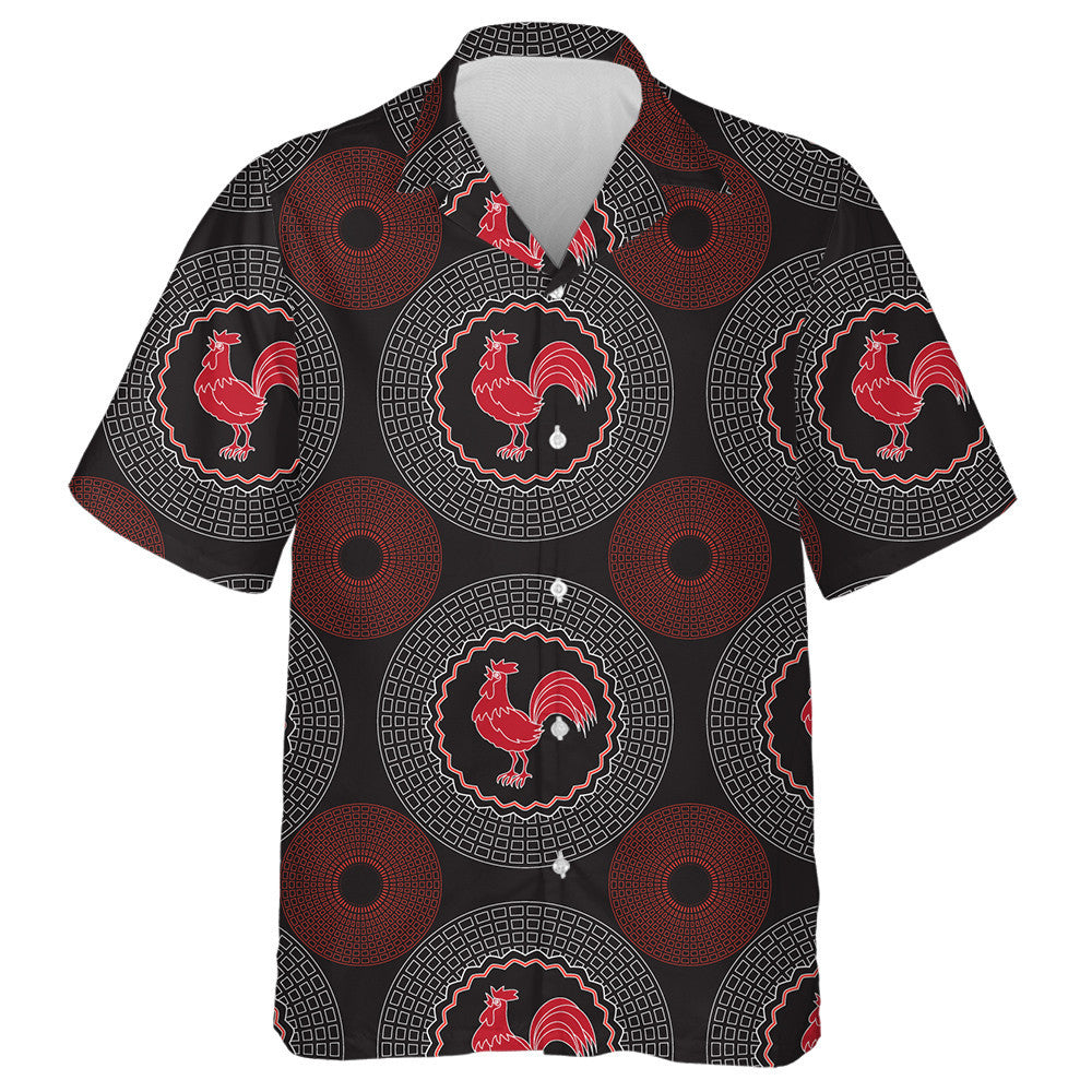 Red Chicken And The Community Circle Hawaiian Shirt,Hawaiian Shirt Gift, Christmas Gift