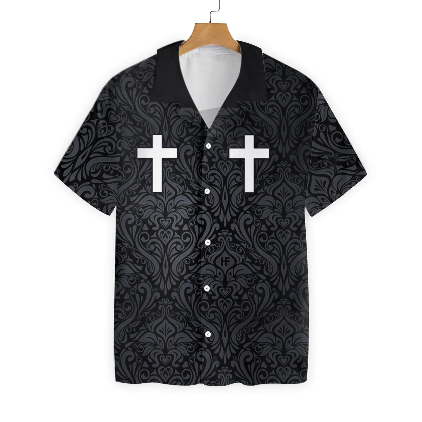 Goth Gang Cross Black Design Hawaiian Shirt,Hawaiian Shirt Gift, Christmas Gift
