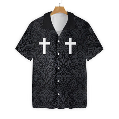 Goth Gang Cross Black Design Hawaiian Shirt,Hawaiian Shirt Gift, Christmas Gift