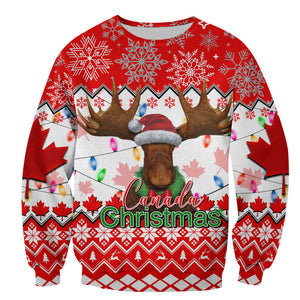 Christmas Moose Canada Sweater 2022, Christmas Ugly Sweater, Christmas Gift, Gift Christmas 2024