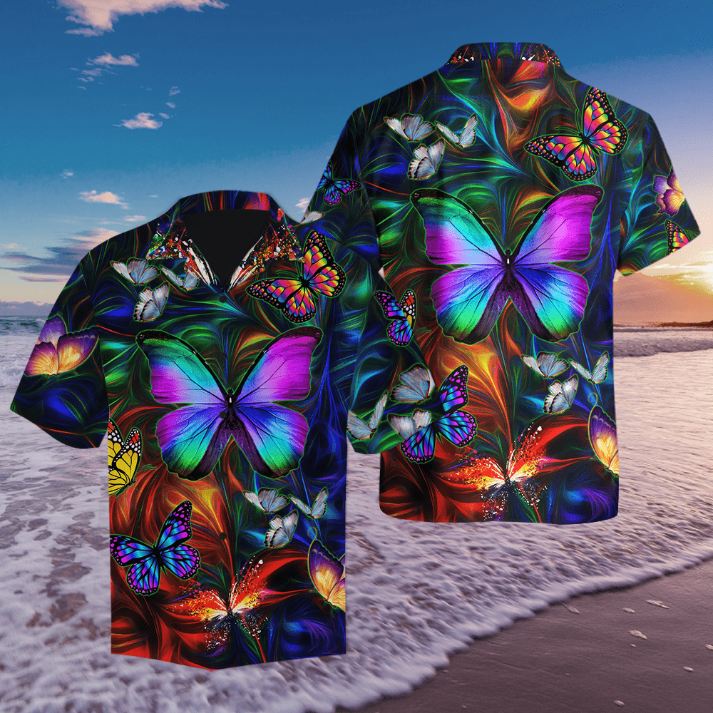 Féileacán ildaite Unisex Léinte Haváís Cóisir Léine Samhraidh, Bronntanas Léine Haváís, Bronntanas Nollag