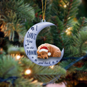 Goldendoodle I Love You To The Moon And Back Christmas Ornament,Christmas Gift,Christmas Decoration