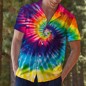 Rainbow Tie Dye Outstanding Design Hawaiian Shirt,Hawaiian Shirt Gift, Christmas Gift