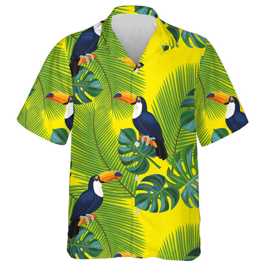 Toucan Birds With Palm And Monstera Leaves Hawaiian Shirt, Hawaiian Shirt Gift, Christmas Gift