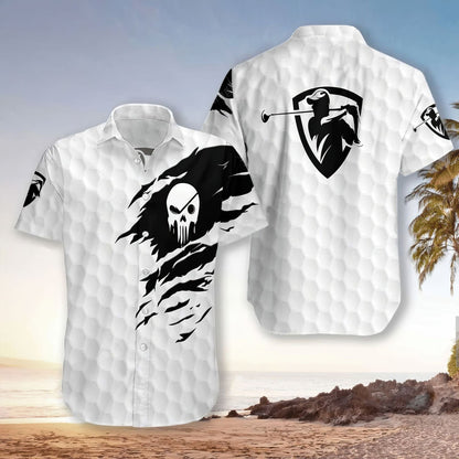 Siombail Gailf Agus Skull Cúlra Crazy Dearadh Léine Haváís, Bronntanas Léine Haváís, Bronntanas Nollag