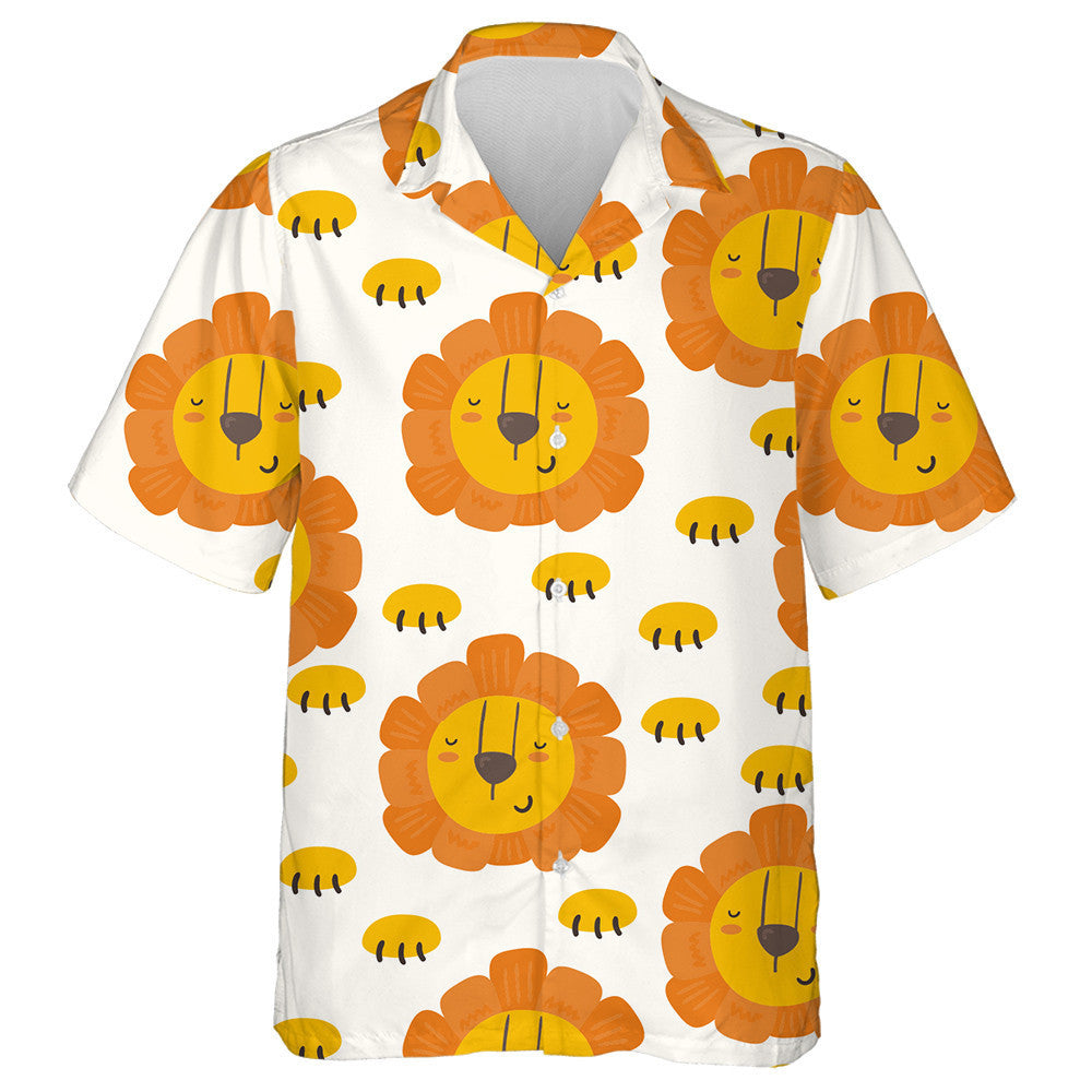 Lovely Little Lion On White Background Hawaiian Shirt,Hawaiian Shirt Gift, Christmas Gift