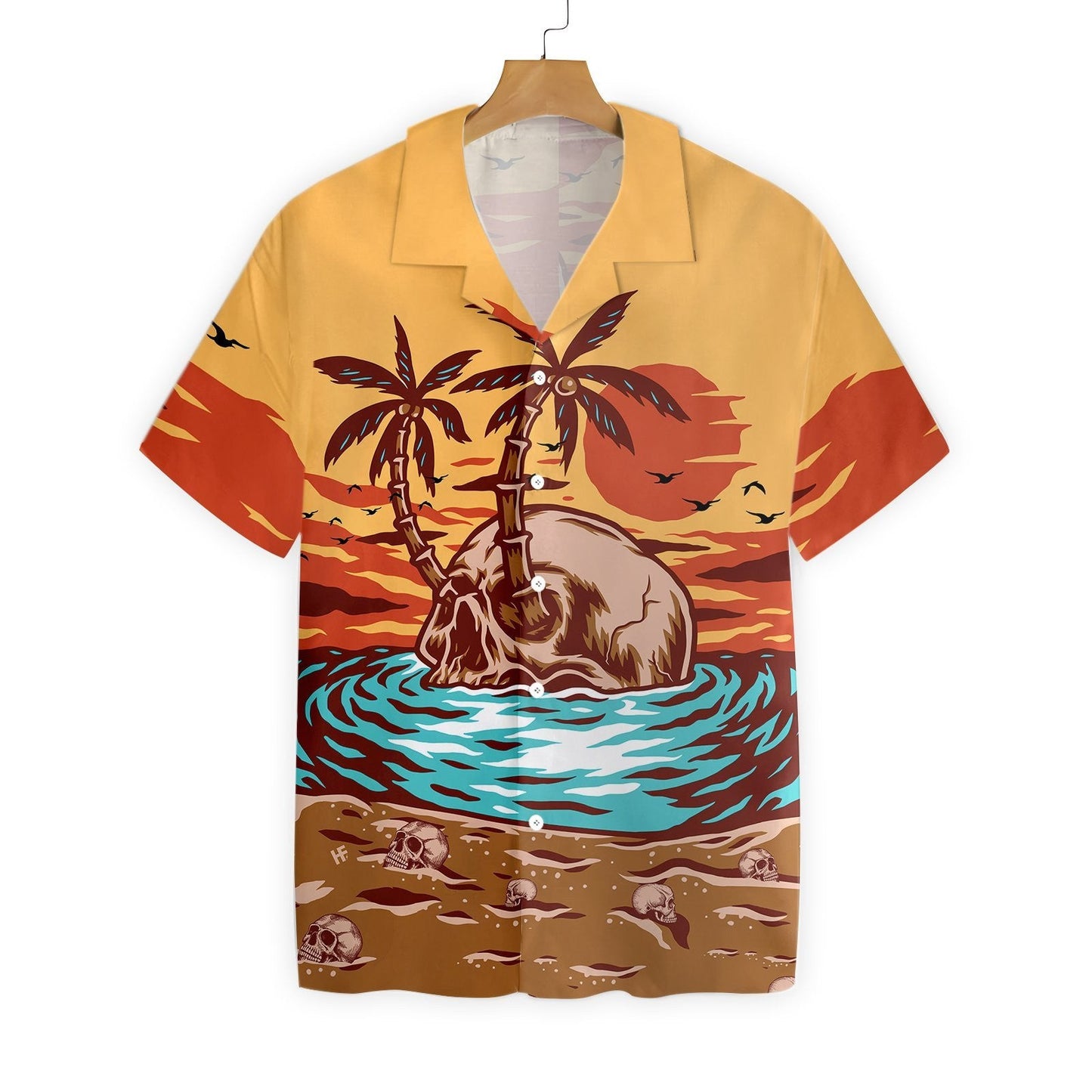 Skull Island Summer Beach Sunset Hawaiian Shirt,Hawaiian Shirt Gift, Christmas Gift