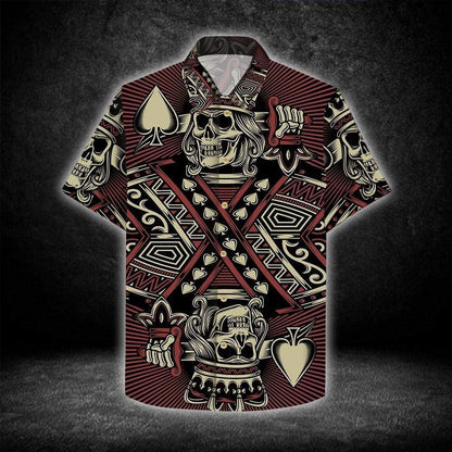 Gamble King Skull And Poker Gothic Hawaiian Shirt,Hawaiian Shirt Gift, Christmas Gift