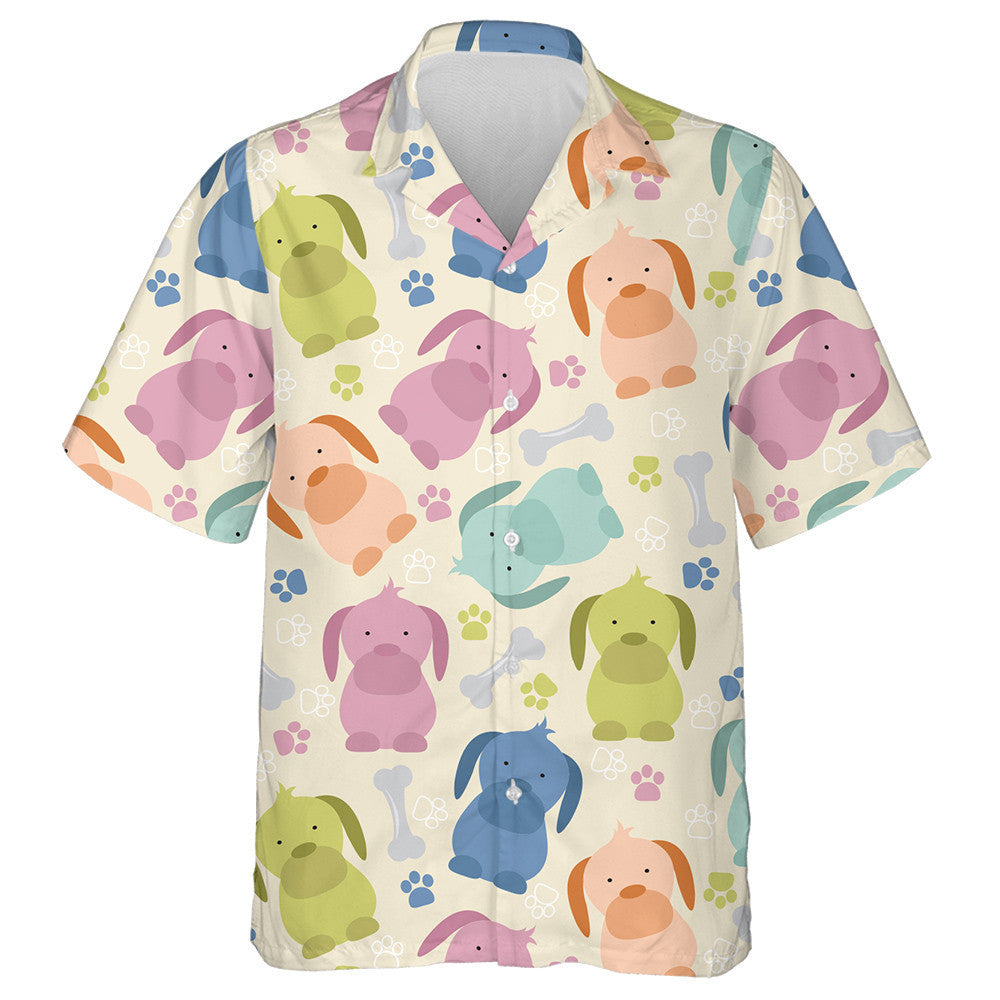 Cute Dog And Grey Bone Isolated Background Hawaiian Shirt, Hawaiian Shirt Gift, Christmas Gift