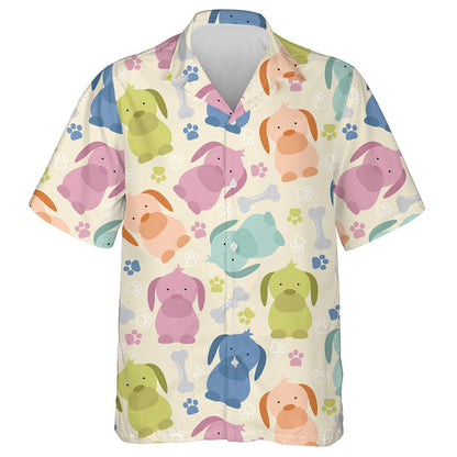 Cute Dog And Grey Bone Isolated Background Hawaiian Shirt, Hawaiian Shirt Gift, Christmas Gift