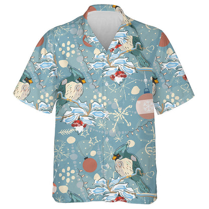 Little Red Cardinal Bird Winter In Woodland Hawaiian Shirt, Hawaiian Shirt Gift, Christmas Gift