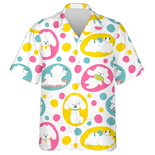 Madraí Little Poodle Gnáthamh Laethúil Cúlra Dathúil Léine Haváís, Bronntanas Léine Haváís, Bronntanas Nollag