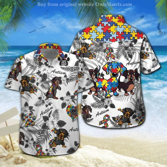 Dachshund - Autism Hawaiian Shirt, Hwaiian For Gift