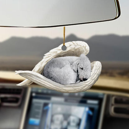 Bedlington Terrier Sleeping Angel Ornament, Christmas Ornament Gift, Christmas Gift, Christmas Decoration