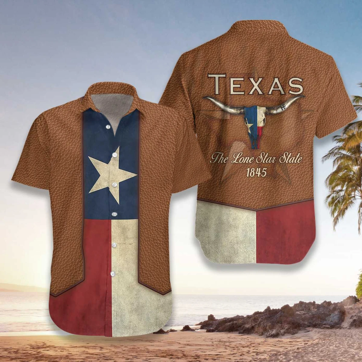 For Men And Women, Texas Cowboy Style Hawaiian Shirt  Crazy Funny Hawaiian Shirt  Leather 3D Print Art Vintage Hawaiian Shirt, Hawaiian Shirt Gift, Christmas Gift