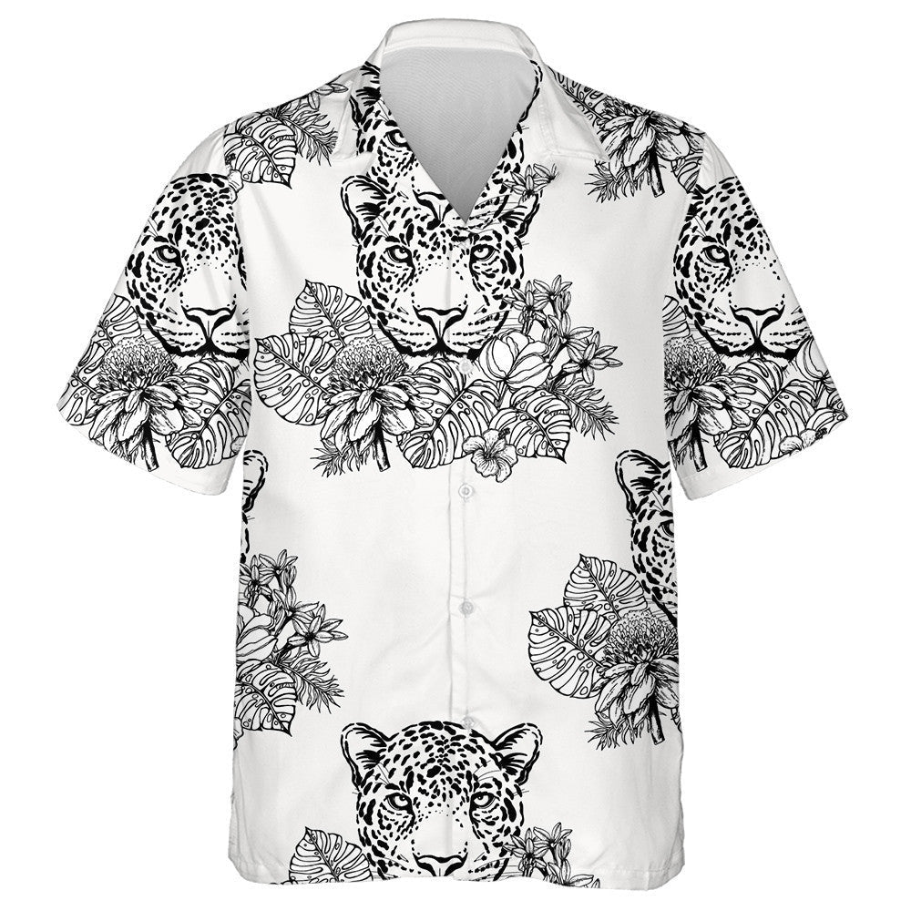 Sceitseáil Portráid Stíl Liopard Le Plandaí Tropacha Léine Haváís, Bronntanas Léine Haváís, Bronntanas Nollag