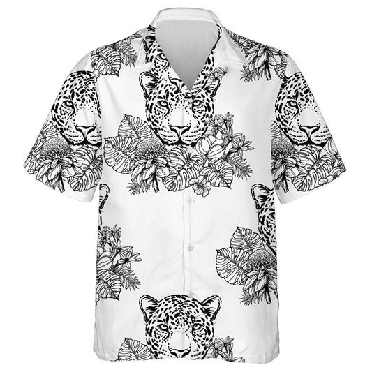 Sceitseáil Portráid Stíl Liopard Le Plandaí Tropacha Léine Haváís, Bronntanas Léine Haváís, Bronntanas Nollag