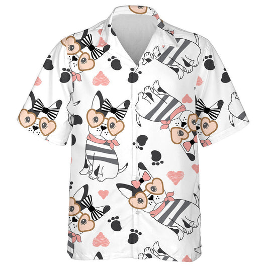 Lady Dog Fashion French Bulldog Background Hawaiian Shirt, Hawaiian Shirt Gift, Christmas Gift