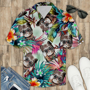 Cat Tropical Hawaiian Aloha Shirt Unisex Shorts Sleeve Colorful Hawaiian Shorts Beach Short Sleeve_Hawaiian Shirt Gift, Christmas Gift