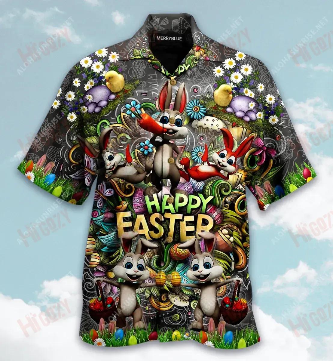Happy Easter April 04 2021 Unisex Short Sleeve Shirt Hobbies Hawaiian T Shirts Hawaiian Crazy Shirts Funny Hawaiian Shirts, Hawaiian Shirt Gift, Christmas Gift