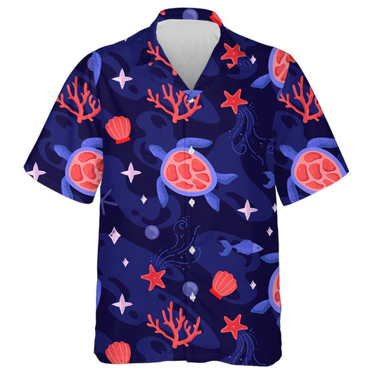 Sea Turtles And Corals In The Sea Hawaiian Shirt,Hawaiian Shirt Gift, Christmas Gift