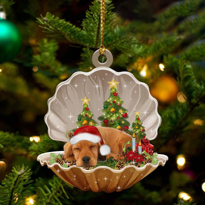 Cute Cocker Spaniels Sleeping in Pearl Dog Christmas Ornament Flat Acrylic, Pet Love Gift, Christmas Ornament, Christmas Gift