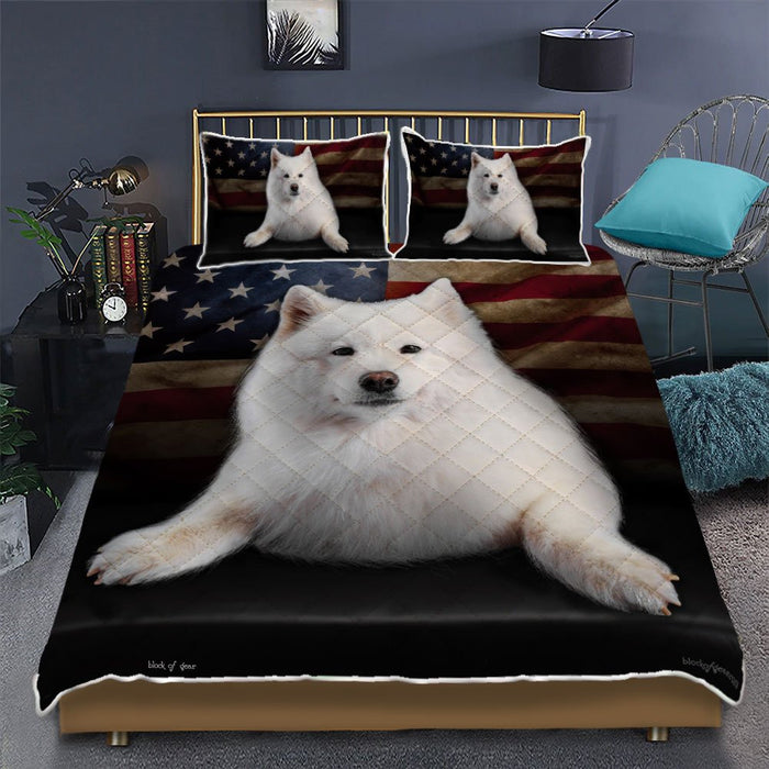Samoyed Dog Quilt Set Bedlinen 3D Bedroom Set Bedlinen 3D,Bedding Christmas Gift,Bedding Set Christmas