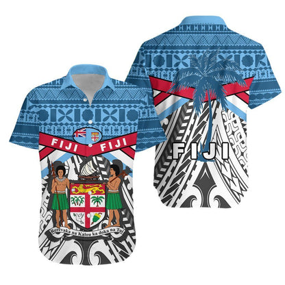Fiji Rugby Hawaiian Aloha Shirt Tapa Cloth Hawaiian Shorts Beach Short Sleeve_Hawaiian Shirt Gift, Christmas Gift