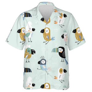 Colorful Sleeping Bird Parrots And Toucans Hawaiian Shirt, Hawaiian For Gift