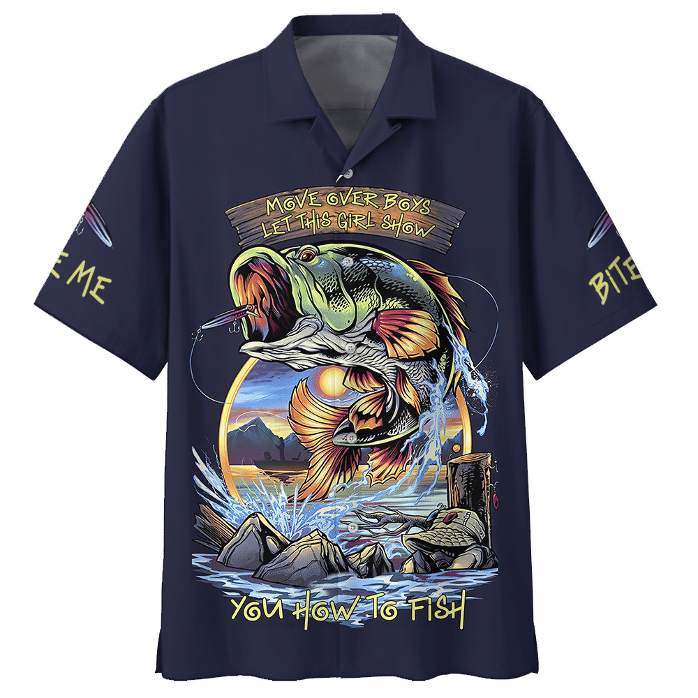 Fishing Fish On The Dark Design Hawaiian Shirt,Hawaiian Shirt Gift, Christmas Gift