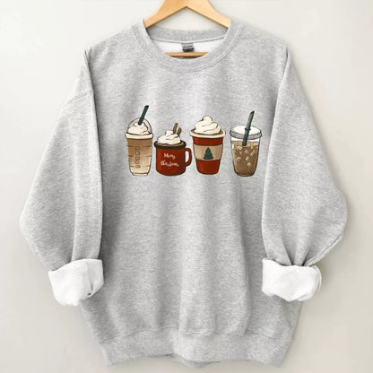 Christmas Coffee Sweatshirt, Christmas Sweatshirt, Christmas Shirt, Coffee Lover Gift Worker Winter Christmas Snowman Latte Coffee Lover