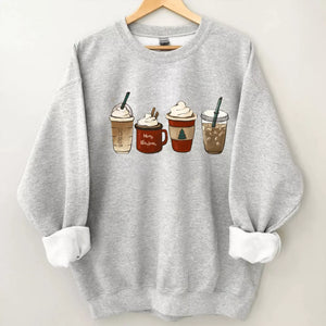 Christmas Coffee Sweatshirt, Christmas Sweatshirt, Christmas Shirt, Coffee Lover Gift Worker Winter Christmas Snowman Latte Coffee Lover