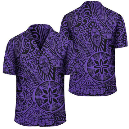 Hawaii Shirt Polynesian Hawaiian Style Tribal Tattoo Violet Hawaiian Shirt, Hawaiian Shirt Gift, Christmas Gift