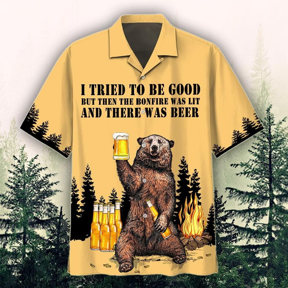 There Was Beer Watercolor Design Hawaiian Shirt,Hawaiian Shirt Gift, Christmas Gift