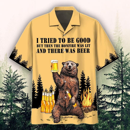 There Was Beer Watercolor Design Hawaiian Shirt,Hawaiian Shirt Gift, Christmas Gift