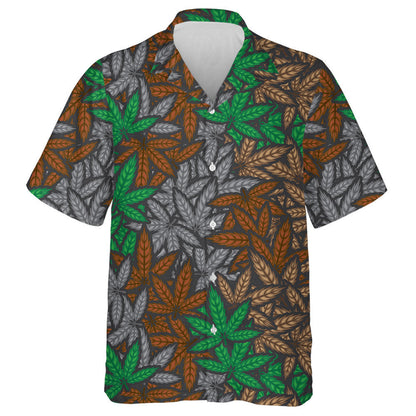 Ideal Camouflage Filled Cannabis Leafs Textured Hawaiian Shirt, Hawaiian Shirt Gift, Christmas Gift