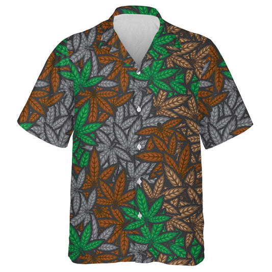Ideal Camouflage Filled Cannabis Leafs Textured Hawaiian Shirt, Hawaiian Shirt Gift, Christmas Gift