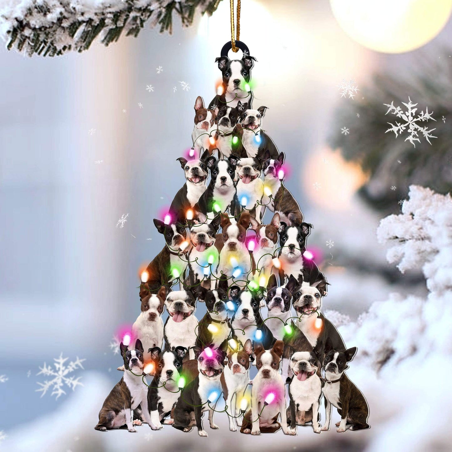 Boston terrier lovely tree gift for boston terrier lover gift for dog mom ornament,Christmas Decoration