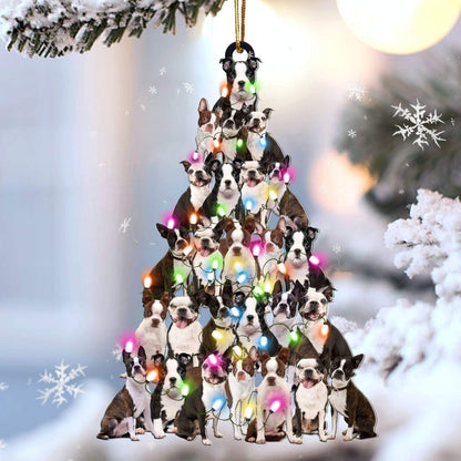Boston terrier lovely tree gift for boston terrier lover gift for dog mom ornament,Christmas Decoration