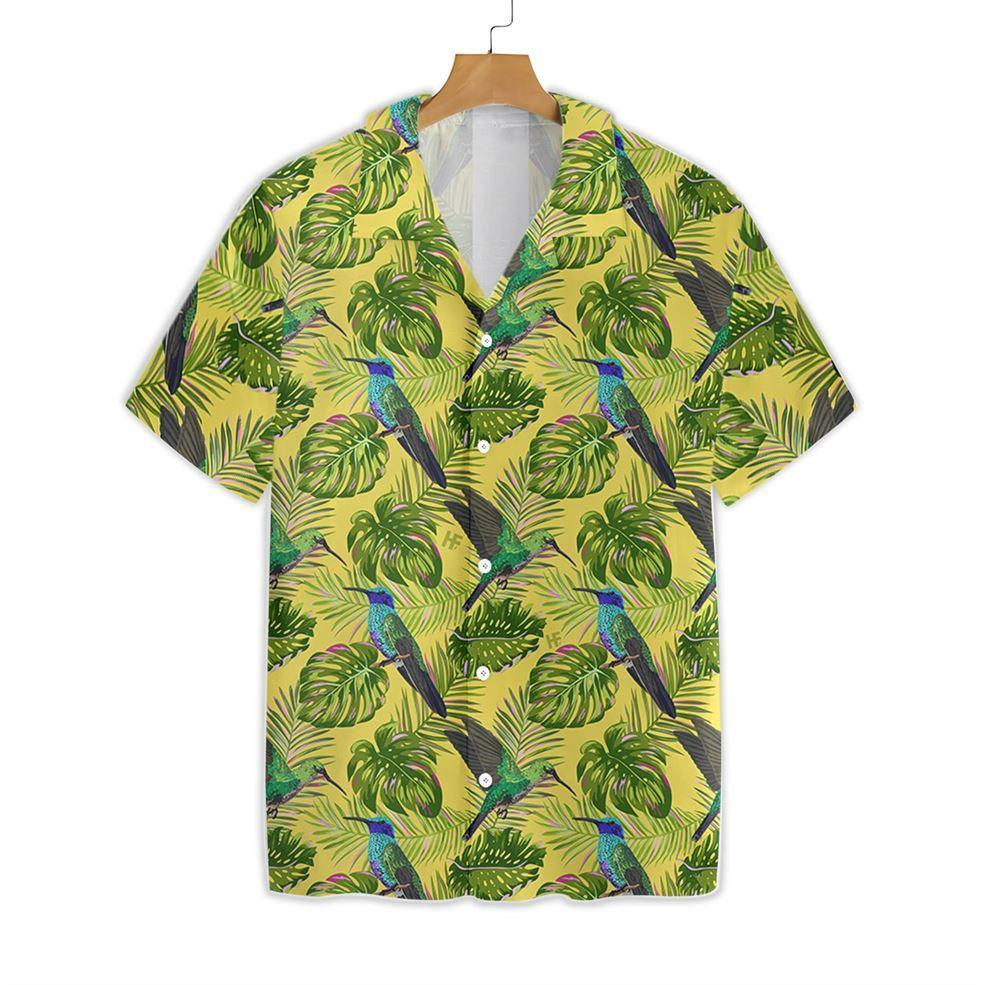 Hummingbird Tropical And Leaf Pattern Hawaiian Shirt, Hawaiian Shirt Gift, Christmas Gift